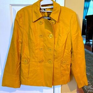 NWT Ann Taylor Yellow Double Breasted Short Jacket, LP